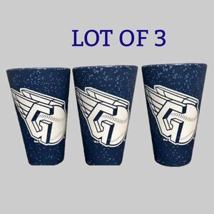 LOT OF 3 - NWT -  MLB Cleveland Guardians Set of 3 - 16oz Silicone Cups